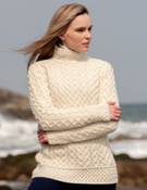 LUXURIOUS HIGH NECK CABLE KNIT SWEATER C4767